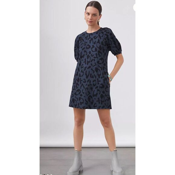 Velvet Dresses & Skirts - Velvet by graham & spencer Leopard‎ Puff-Sleeved Tunic Dress small weekend ready